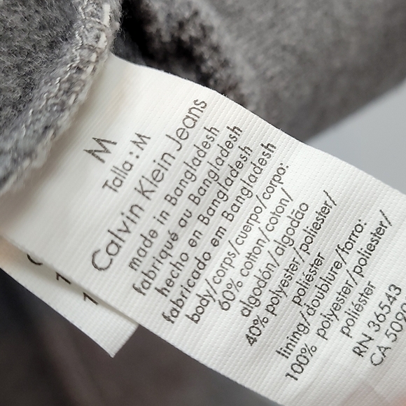 Men's Gray Calvin Klein Sweat Jacket 4 pockets SIze Medium - Picture 6 of 8